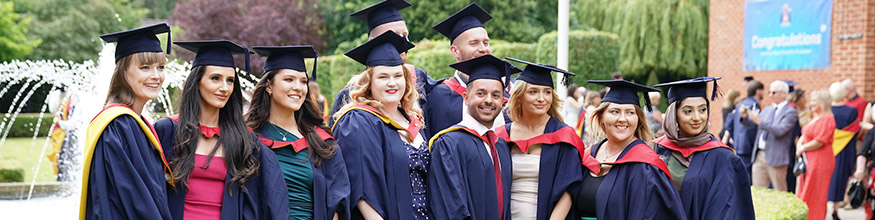 PGCE students by the fountain